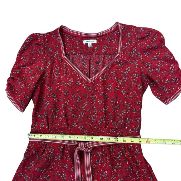 MAX STUDIO | Beautiful Red Floral Boho Tiered Dress size Small - Picture 4 of 12